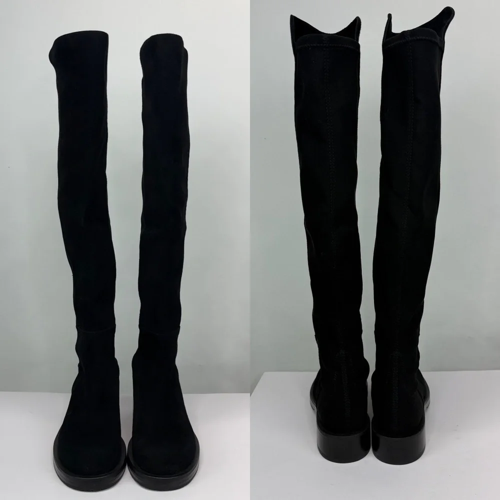 New Stuart Weitzman 5050 Bold Over The Knee Boot Black Sz 6.5